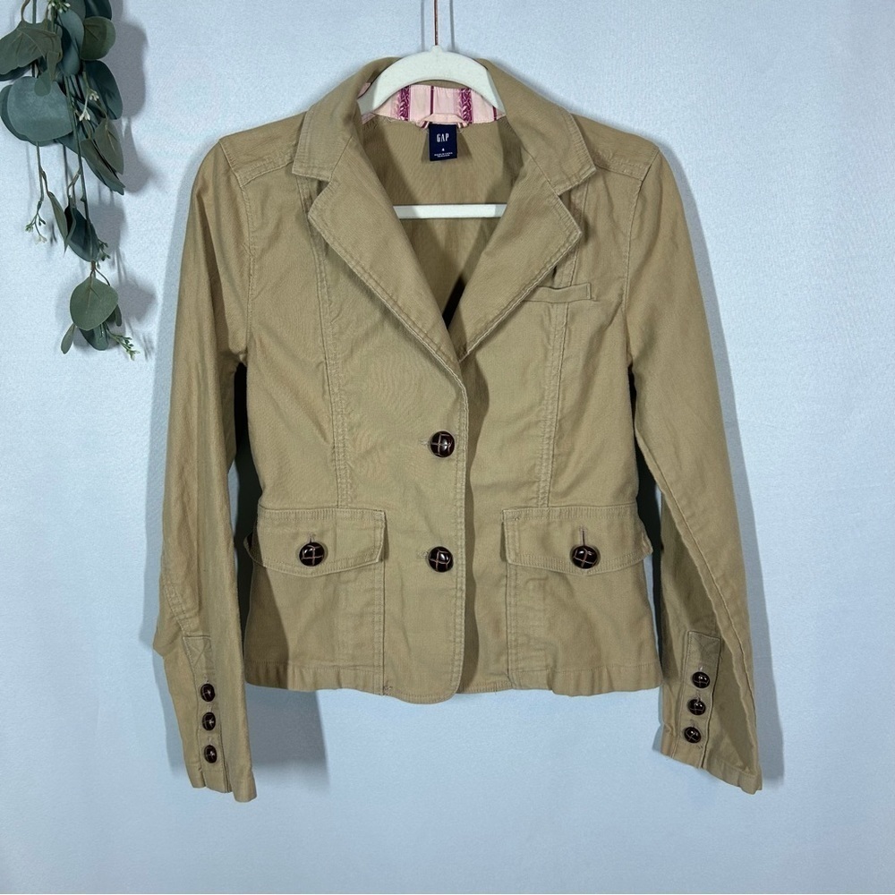 GAP | Blazer Jacket Khaki Tan Brown Button Down Women’s Size 4
